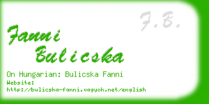 fanni bulicska business card